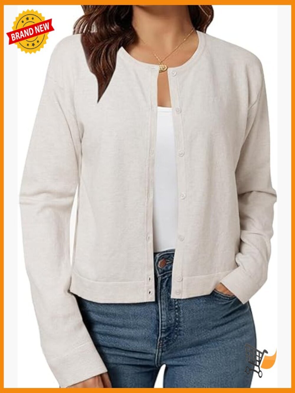 Cropped Cardigan Sweater Lightweight Bolero Shrug Button Down Long Sleeve
